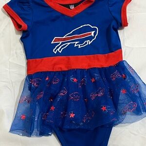 NFL Buffalo Bills Tutu Onesie Blue and Red Baby Dress Size 12 Months